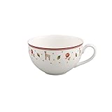 Villeroy und Boch Toy's Delight Milchkaffeetasse, 300 ml, Premium Porzellan, Weiß/Rot