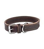 Jack & Russell Hundehalsband aus Fettleder – Handgefertigtes Echtleder Hundehalsband – Robustes Lederhalsband für kleine, mittelgroße und große Hunde, Fat-Tony (XL)
