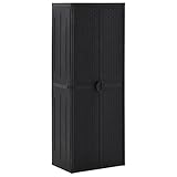 Schwarzer wetterfester Gartenschrank für den Außenbereich, 65 x 45 x 172 cm, geräumiger Terrassenschrank mit abschließbarem Werkzeug, Nizer-Box, Terrasse, Hinterhof, Möbel, Aufbewahrungslösung
