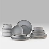 KUTAHYA PORSELEN Moderna (Pearl Grau, 24 Teile Set) Porzellan Geschirrset für 6 Personen | Grau, Modernes Design | Spülmaschinengeeignet, Alltag & besondere Anlässe