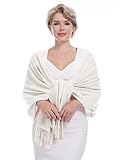 DiaryLook Kaschmir Schal Damen Winter Warm abendkleid Pashmina Schals tücher für Frauen Blanket Scarf Milchweiß