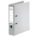 Original Falken 10er Pack Chromocolor Premium-Ordner. Made in Germany. Kunststoffbezug außen und innen 8 cm breit DIN A4 grau Ringordner Aktenordner Briefordner Büroordner Plastikordner