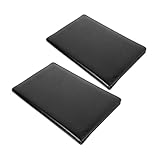 jojofuny 2 Stück Billboard Clip-Schreibtafel Klassenzimmer-Klemmbrett klein Ordner Klemmbretter Mini Notizblock Schneidbrett Office-Dokumentenklammern Multifunktionsplatine PU-Leder Black