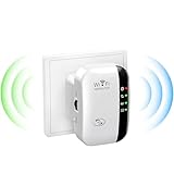 WLAN Verstärker, WLAN Repeater mit 300 Mbps, WiFi Repeater mit LAN Anschluss, 2,4GHz WiFi Extender Booster mit Router/Access Point Modus, Internet Verstärker bis zu 5000 sq.ft und Allen WLAN Geräten