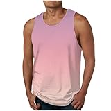 Farbverlauf Tanktop Herren Leicht Farbverlauf Outdoor Funktionsshirt Sleeveless Sport Muskelshirts Crewneck Gym Trainingsshirt Casual Hawaii Tee Modische Athletic T-Shirt Bodybuilding Oberteile