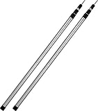 normani Outdoor Sports 2.Stück Aluminium Teleskop Aufstell-Stangen Stützestange - Doppelpack - stufenlos verstellbar von 76-180 oder 94-240 oder 116-300 cm Farbe Silber/Aluminium Größe 76-180 cm