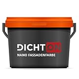 DICHTON Nano Fassadenfarbe 10L Weiss matt - Silikonharz Fassadenschutz Wandfarbe mit Abperleffekt, wasserabweisend, hochdeckend, diffusionsoffen - Beton, Putz, Stein, Klinker - D.67W
