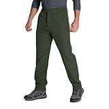 Wasserdichte Herrenhose, warm, mit Fleece gefüttert, Skihose, Schneehose, winddicht, Softshell-Thermohose, Winter, für Wandern, Golf, Walking, mit 5 Reißverschlusstaschen, armee-grün, 50