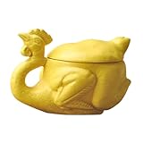 balacoo Keramikbecher Lustige Hühnerform Kaffeetasse mit Deckel für Heiße Getränke Dekorativer Becher für Zuhause und Büro Vielseitiger Trinkbecher Geschenkidee