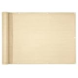 casa pura Balkon Sichtschutz UV-Schutz - 90x500cm - wetterbeständiges und pflegeleichtes HDPE-Spezialgewebe - beige
