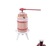 YZNAHRE 6L Obstpresse Apfelpresse Fruchtpresse manuell Weinpresse Holz inkl. Presstuch für Selbst Gemachten Natürlichen Saft, Traube, Beere, Apfel