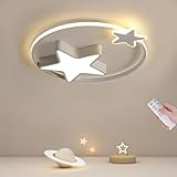 LED Deckenlampe Kinderzimmer, 45CM Deckenleuchte Schlafzimmer Kinderzimmer Lampe Decke Dimmbar mit Fernbedienung, Kinderzimmerlampe Stern Deckenleuchte für Kinderzimmer, Schlafzimmer, Wohnzimmer