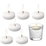 Bolosa Schwimmkerzen - 6 Stück Schwimmende Kerzen, Wasserkerzen, Floating Candles, Weiß, 45 x 25 mm, 30-60 Minuten Brenndauer
