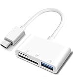 Apple USB-C-auf-SD-Kartenkamera-Lesegerät für iPhone 15/15 Plus/ 15 Pro/ 15 Pro Max, MacBook Pro M1 Air, iPad Pro/Air, iMac, Surface, Galaxy S24 (Weiß-3)