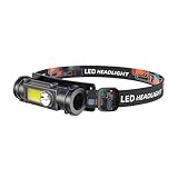 LED-Stirnlampe, wiederaufladbar, kompakt, mit Magnet, für Wandern, Fahrrad, Camping, Trekking, Laufen, Outdoor-Aktivitäten