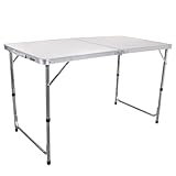 Tronitechnik® Gartentisch Tisch klappbar Kunststoff 120x60 cm Campingtisch Partytisch Buffettisch Klapptisch für Garten, Terrasse und Balkon zusammenklappbar 2 Personen inkl. Tragegriff, Weiß