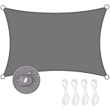 Sonnensegel Sonnenschutz Garten Balkon Wetterschutz wasserabweisend 2x3m Rechteckig 420D 95% UV-Schutz, Outdoor-Sonnenschutz für Garten Balkon und Terrasse (Grau)