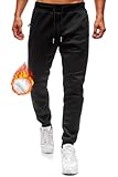 Jogginghose Herren Fleecehose Trainingshose Hosen Herren Sweatpants Gefütterte Thermohose Winter Hose Freizeithose Sporthosen Winterhose