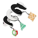 GARIOUANS Spiralförmiges Kinderwagen Panda Design Weiches Plüsch Hängespielzeug für Neugeborene Hochkontrastreiches Activity für Jungen und Mädchen Einfach zu Befestigen an Kinderwagen und
