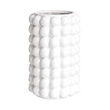 BUTLERS Vase Kugel-Design aus weißem Steinzeug -Bubble- Moderne Dekoration für Wohnzimmer und Tischdeko | Blumenvase für Tulpen, Rosen, Pampasgras oder Trockenblumen