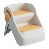 Doppelstufiger Kinder-Tritthocker, faltbar, Badezimmerhocker, sicher, rutschfest, für Kinder, sicherer Klapptritt für den Haushalt