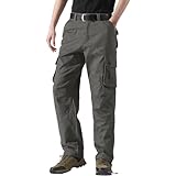 BOTCAM Outdoorhose Herren Winter Beige Herren Cargo-Stretchhose Premium Relaxed Fit Gerades Bein Outdoor Workout Regular Fit Hose mit Taschen Herren Cargo Hose Weit