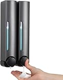 Seifenspender Wandbefestigung - Seifenspender Dusche 2er Set 380ml Duschgel Spender Ohne Bohren,mit Wandhalterung Selbstklebend für Home Hotel Badezimmer Duschspender (Grau)