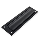 Amig - Briefschlitz für Briefkasten - Für Innen- und Außenwände oder -Türen - Briefeinwurf aus Stahl - Größe 254x73 cm - Schlitzmaße: 198x48 mm- Schwarz Farbe