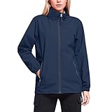 MODSGUE Outdoor Ventures Damen Regenjacke Wasserdicht Leichte Gefüttert Packbar Sportjacke Funktionsjacke Bequem Atmungsaktiv Fahrrad Jacke mit Kapuze