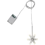 Star Lighty 083-00 Lichtring Beleuchtung für Papierstern Weihnachtsstern mit LED Leuchtmittel warmweiß 12-flammig transparent 150cm Kabel batteriebetrieben 3xAA mit Timer-Funktion IP20