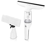 Brandson - Akku Fenstersauger kabellos – Fensterreiniger elektrisch 2200 mAh Li-Io-Akku – Laufzeit ca. 30 min. – 28 cm Saugdüse – 60 ml Wassertank – inkl. Sprühflasche