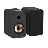 HANLIM 3' Aktive Bluetooth Regallautsprecher - 30W Lautsprechereinheit für PC - Regallautsprecher im Holz-Gehäuse - Bluetooth, USB, AUX, Kopfhörerbuchse - Desktop Lautsprecher (Paar, Schwarz)