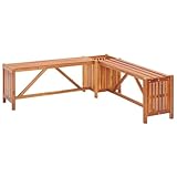 JHQHSM Garten-Eckbank mit Pflanzkübel, Bank für den Garten Sitzbank Outdoor Gartenbank Holz Outdoorbank Bank im freien Geeignet für Hinterhof Terrasse Garten 117×117×40 cm Massivholz Akazie
