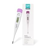 EUROPAPA Digitales Fieberthermometer für Babys, Kinder und Erwachsene, Thermometer für oral, axillar oder rektal, wasserdicht mit Fieberalarm (Lila)