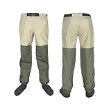 GSCLZ Wathose for Fliegenfischen, Wathose, 3-lagig, Overall, wasserdichte Kleidung, weiche Wathose, atmungsaktiver Stiefel(S)