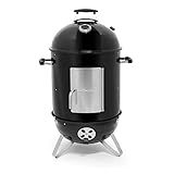 Barbecook Oskar M Räucherofen Holzkohle, Smoker Grill mit räucherhaken und thermometer, für heißräuchern und kalträuchern