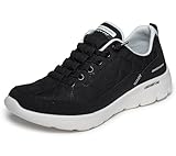 Skechers Damen-Sneaker, Schwarz/Weiß, 38 EU