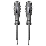 Irfora B04 2 Stück elektrischer Spannungsprüfer, Schlitz-/Phillips-Schraubendreher, Neonröhre, magnetische Stiftspitze, berührungsloser, isolierter Elektriker-Teststift