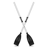 Ejoyous Doppelpaddel, 2 Stück Kajak Paddel Abnehmbare Paddel mit Gerippten Blättern aus Aluminiumlegierung für Schlauchboot Kanu Ruderboot