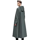 Generisch Langer Regenmantel | Wasserdichte Poncho Regenjacke,Winddichter Trenchcoat Packbar Poncho Windbreaker Für Fahrrad Pendeln Angeln