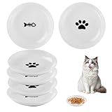 6 Stück Futternapf Katze,Katzennapf Keramik mit Rutschfestem Gummiboden,15 cm Durchmesser, Katzennapf für Haustierkatzen und Welpen (6)
