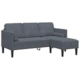 vidaXL 3 Sitzer modernes Sofa Dunkelgrau Stoff Sitzgelegenheit Bequem Polstermöbel Couch Ideal für Wohnzimmer Für den Innenbereich Perfekt für Erwachsene DREI Personen Kapazität