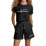 Schlafanzug Mädchen - Elegant mit Knopf Pyjamas Set Weich Pjs 2 Stück Button-Down-Shirt Tops + Lange Hose Baumwoll Nachthemd Kurze Hausanzug Button-Down Pjs Morgenmantel Kuschelig Kinder