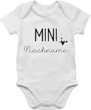 Body Junge Mädchen - Zur - Mini Nachname | Schwangerschaft verkünden Geschenk Geburt Baby - 1/3 Monate - Weiß - geschenke für werdende eltern personalisierte babysachen geburtsgeschenk name