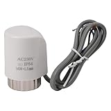 Vibsky Ac230V Eltric Stellantrieb für Heizkörper- und Unterboden-Hting-Systeme, M30 x 1,5 mm Anschluss, 110 N Druckkraft, 90 mm Kabellänge, funktioniert mit Thermostatreglern, Weiß