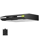 CIARRA CBCB6921 A+ Dunstabzugshaube Unterbau 60cm Umlufthaube Umluft Abluft Touch-Bedienung 3 Leistungsstufen Integrierte Unterschrank Unterbauhaube mit CBCF011 Aktivkohlefilter Schwarz