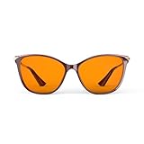 Bloomoak-99% Blaulicht-blockierende Brille-Gaming-Brille-blendfrei-Anti-Ermüdung-geeignet für Bildschirme, Spiele, Fernseher (Orange – 99% – Katzenauge Burgunderrot Transparent, Katzenauge)