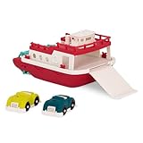 Wonder Wheels Großes 31 cm Boot und 2 Autos – Schiff Wasserspielzeug, Badewannenspielzeug, Badespielzeug – Badewanne Spielzeug für Kinder und Babys ab 1 Jahr, Red