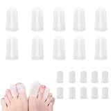 20Stks Reibungsfreie Zehenschutzhüllen, Mehrere Größen Zehenschutz aus Silikon, Zehenschutz Schlauch mit Löchern Weich, Atmungsaktiver Zehenschutz für Fehlende Zehennagel Hühneraugen Blasen