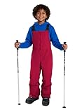 Haloumoning Jungen Schnee-Lätzchen Kinder Skihose Wasserdicht Isoliert Snowboard Winter Overalls 5-14 Jahre Rot